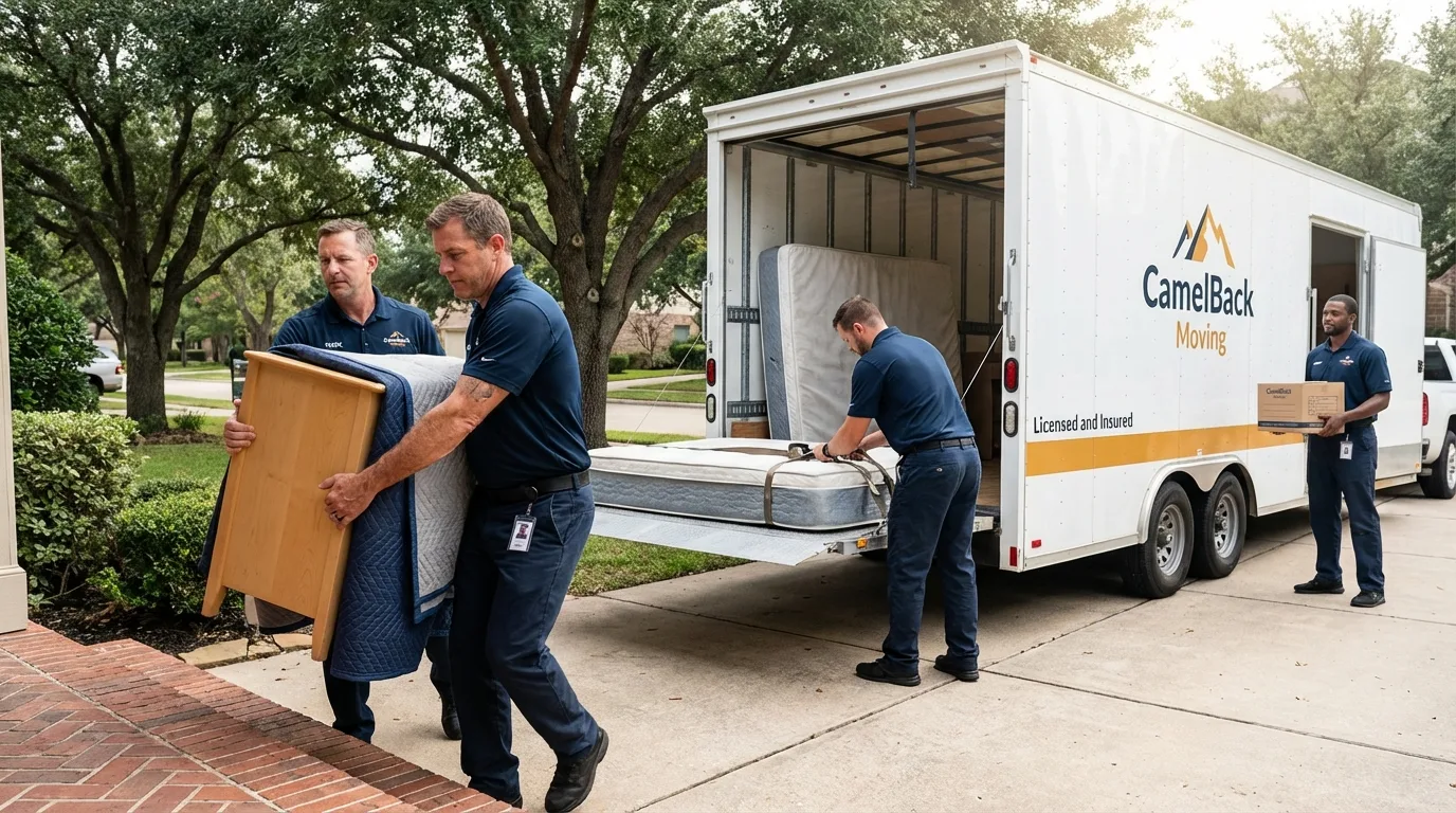 Crew loading residential truck for cross-state move from Benton, KY
